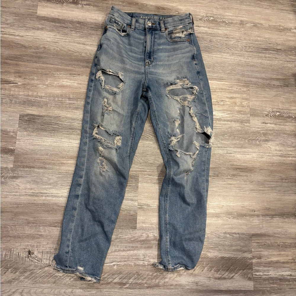 Distressed Blue Ripped Jeans